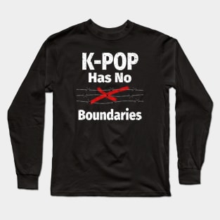 K-POP has No Boundaries - barbed wire with red X Long Sleeve T-Shirt